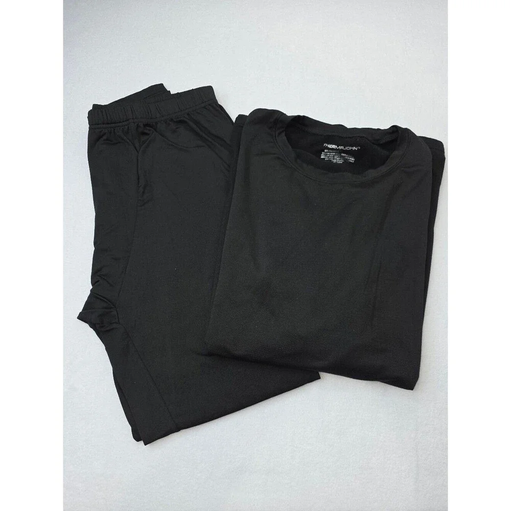 Thermajohn Men's Long Johns Thermal Underwear Set Size 3XL Black CS-3646